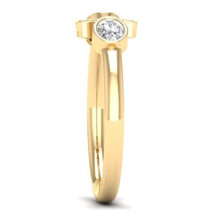 Bague de fiançailles REYES en or massif 14 carats avec moissanite ovale de 0,45 carat pour femme, bijou minimaliste, cadeau de mariage, prix de gros - Product Image 3