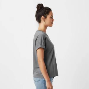 Camiseta de algodón de manga corta para mujer, 100% algodón, alta calidad, impresión personalizada, talla grande, precio económico, camisetas de mujer en tendencia - Product Image 3