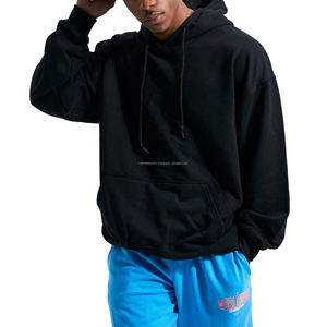 Venta al por mayor de algodón térmico de rizo francés recortado peso pesado Puff impresión Sudadera con capucha Unisex fabricante personalizado serigrafía Sudadera con capucha - Product Image 6