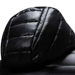 Blouson matelassé personnalisé pour homme en coton brillant, avec empiècements sur le devant, coupe-vent, respirant, col montant, idéal pour l'automne, OEM - Product Image 3