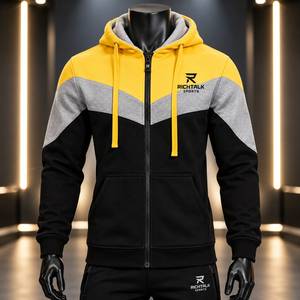 <b>Sherpa</b> <b>Lined</b> Solid Winter Sweatshirt Jacket with Hood Digital Printed Polyester/Cotton Blend Available in All Sizes - Product Image 1