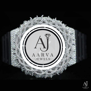 Reloj de Pulsera Mecánico de Lujo con Diamantes y Piedras Preciosas, Esfera Plateada, Cristal Analógico, Correa de 20 mm, Reloj de Vestir - Product Image 1