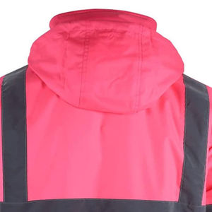 Chaqueta de trabajo de invierno para hombre, de alta visibilidad, con capucha, frontal de lona, personalizada, de secado rápido, transpirable, servicio OEM - Product Image 4