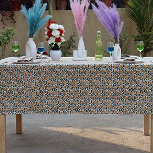 Custom Size Elegant Indian Print <b>Tablecloth</b> Ethnic Design Printed Rectangular Table Cloth <b>Rectangle</b> - Product Image 3