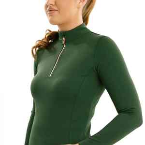 Camisetas de equitación de lujo ajustadas y de alta calidad para mujer, material de nailon y spandex, capa base ecuestre. - Product Image 3