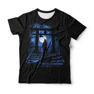Camiseta Deportiva para Hombre, Negra, con Estampado de Guerrero, Cuello Redondo, Manga Corta, Transpirable, Corte Regular, Impresión por Sublimación - Product Image 4