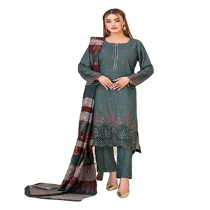 Hermoso traje de lana de 3 piezas Salwar Kameez pakistaní para mujer ropa de fiesta diaria Tawakkal Vol ESITA confeccionado indio - Product Image 1