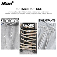 Lacets de chaussures IRun personnalisés en strass ronds, cristaux brillants, diamants, avec coton, nylon, polyester pour baskets et sweats à capuche (largeur 4 mm)