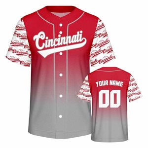 Maillot de baseball personnalisé à sublimation avec design dégradé, vêtements d'équipe sportive, manches courtes, boutons, uniforme de baseball - Product Image 1