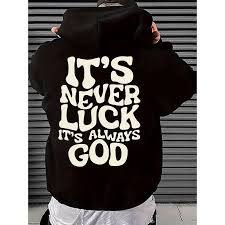 Men's Retro Typography Faith Hoodie | Inspirational Religious Quote <b>Fleece</b> Pullover | Heavyweight <b>Black</b> Gospel Streetwear - Product Image 2