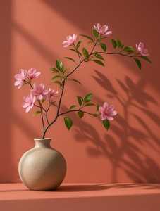 <b>Ceramic</b> <b>Vase</b> Set In Yellow Green Pink And Peach Colors With Daisy Flowers For Tabletop Decor - Product Image 5