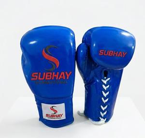 Guantes de Boxeo de Cuero Genuino Premium con Logotipo Personalizado, Guantes de Boxeo Profesionales con Cordones para Entrenamiento y Sparring - Product Image 1