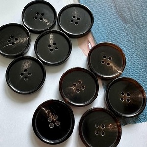 Boutons en corne de buffle naturelle faits à la main, écologiques, couleur marron, CC-2148, artisanat Crescent, dos plat, F S INTERNATIONAL - Product Image 6