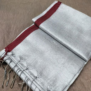 Exclusivo Sari de Algodón, Ligero, Teñido Liso, Tejido con Hilo Peinado de 350GSM para Vestidos de Niñas/Mujeres y Textiles para el Hogar - Product Image 4