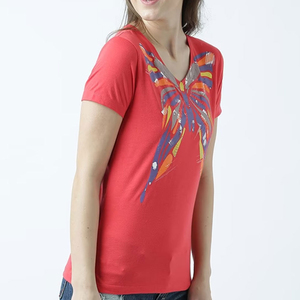 เสื้อยืดผู้หญิงทรงลำลอง คุณภาพดีที่สุด เสื้อยืดผ้าฝ้าย 100% สีพื้น ราคาขายส่ง - Product Image 1