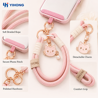Fabrik-Großhandel Grenzüberschreitend Beliebtes Hello Kitty Handy-Lanyard Kurzer Taschenanhänger Doppelclip Gewebtes Handgelenksband
