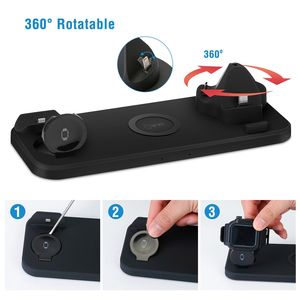 Estación de Carga Inalámbrica Rápida Qi de 10W, Cargador Multiusos 6 en 1 - Product Image 6