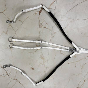 Ensemble de bride de course en cuir de cheval blanc de haute qualité, rênes tressées, plastron, sangle, quincaillerie SS, ensemble complet d'accessoires équestres - Product Image 6