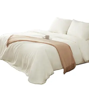 Tessili per la casa 100% tessuto di bambù biancheria da letto bianca lenzuola Set lenzuola