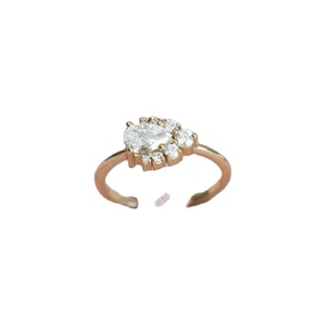 Pear Cut Moissanite <b>Cluster</b> Engagement Ring East West Pear Diamond Wedding Ring 10K Yellow Gold Half Eternity Promise Ring Women - Product Image 1
