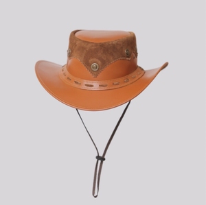 Chapeau de cowboy en cuir artisanal occidental personnalisé, style ranch, rodéo, équestre, mode outdoor, large bord, fait main, qualité supérieure - Product Image 4