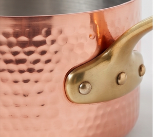 Copper Sauce <b>Pan</b> With Stainless Steel Gold Lining Handmade Minimalist Design For Kitcheware Gas Use <b>And</b> Induction Cooker Use - Product Image 2