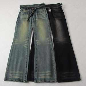 Pantalones Vaqueros Acampanados Elásticos de Moda para Mujer, Diseño Novedoso, Casuales, de Cintura Alta, Estilo Urbano, Pierna Ancha, de Mezclilla, de Gran Venta - Product Image 1