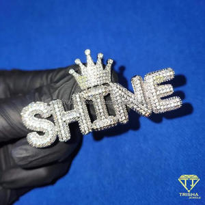 Collier pendentif Hip Hop « RATTY DON » personnalisé avec lettres en moissanite et diamants, chaîne de luxe, cadeau de bijoux - Product Image 2