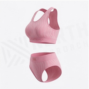 ชุดโยคะ 2 ชิ้น รุ่น North Approach สีชมพู เสื้อชั้นในแบบ Racerback กางเกงเอวสูง ระบายอากาศได้ดี ผลิตจากผ้าสแปนเด็กซ์และโพลีเอสเตอร์ เหมาะสำหรับออกกำลังกาย - Product Image 3