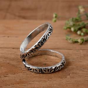 Bague orthopédique en argent sterling 925 faite à la main, motif feuille inspiré de la nature, pour l'arthrite - Product Image 2