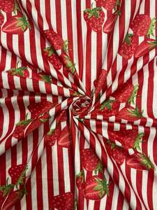 Tissu en coton biologique naturel imprimé à la main de 5 yards, motif fraise teinté, pour robes, rideaux, sacs, vêtements, artisanat pour garçons - Product Image 5