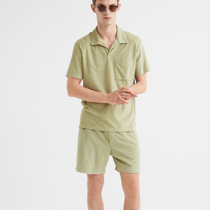 Polo à manches courtes pour homme, couleur unie, avec poche, coupe classique, décontracté, en coton, tissage Oxford, respirant - Product Image 1