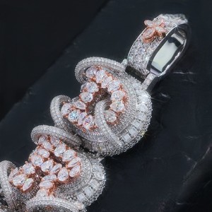 Colgante Vertical de Moissanita con Letra Personalizada, Amuletos Modernos de Plata Esterlina 925 Certificada para Unisex - Product Image 6