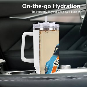 Stainless Steel Tumbler 40oz With Car Graphic Design For <b>Coffee</b> Or Tea - Product Image 3