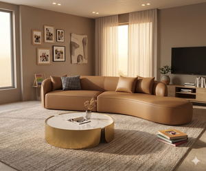 Luxury Curved Sectional <b>Sofa</b> 4 Seater Modern Minimalist Premium Upholstered <b>Sofa</b> Eco-Friendly Durable for Living Room <b>Office</b> - Product Image 3