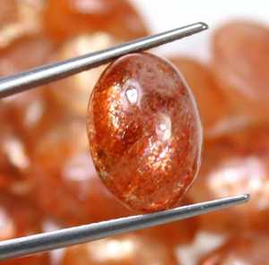 Aligemstones Cabochons de pierre de soleil naturelle certifiée IGI, formes variées, polis, orange/rouge, 6x8-10x12mm, pierres en vrac pour bijoux - Product Image 3