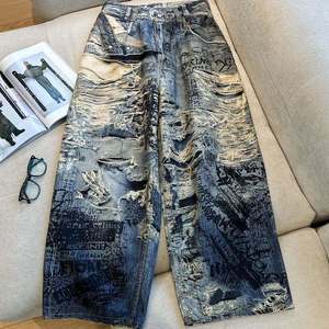 Pantalones Largos de Mezclilla para Mujer, de Tendencia Transfronteriza, de Cintura Media, con Bordado Deshilachado, Ajustados, Transpirables, Ecológicos, con Agujeros Desgastados que Realzan la Estética - Product Image 6