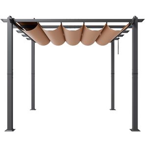 Pergola Moderna in Alluminio 3x3 Metri con Tettoia Parasole per Cortile e Uso Esterno - Product Image 2