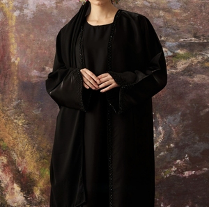 New 2026 Dubai Beautiful Black Traditional Islamic Women's Saudi Arabian <b>Abaya</b> Spring Polyester Breathable Ankle Length Muslim - Product Image 1