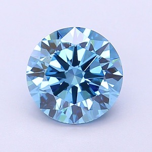 Diamante CVD cultivado en laboratorio, forma redonda, 1.09 quilates, azul intenso, claridad VS2, pulido excelente, gema suelta brillante. - Product Image 1