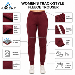 Women's Athletic Fleece Sweatpants High Waist Jogger Pants Cotton Blend Casual Winter <b>Trousers</b> OEM ODM Supplier - Product Image 6