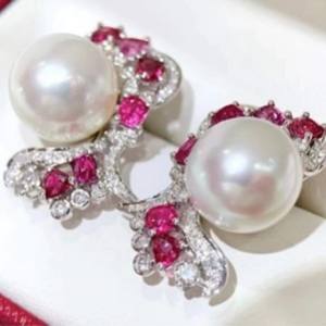 Japanese Style 11-12mm Natural Pearl Light Platinum Gray Pure Silver Swan <b>Earrings</b> Strong <b>Fine</b> <b>Cuff</b> Jewelry with Gift Box - Product Image 1