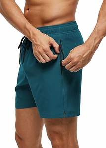 Shorts de bain basiques unis pour la plage et la natation avec cordon de serrage, logo personnalisé OEM, séchage rapide - Product Image 3