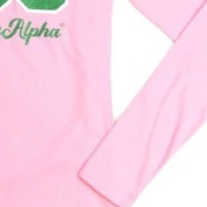 Camiseta gráfica de manga larga rosa claro con estampado de números verdes, cuello redondo, informal, de algodón, tops de moda para mujer, ropa diaria de primavera - Product Image 3