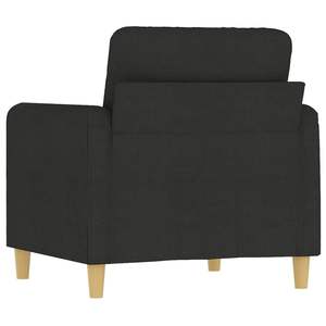 Fauteuil individuel en tissu noir (100 % polyester) pour salon, avec structure en métal et textilène, au design élégant - Product Image 5