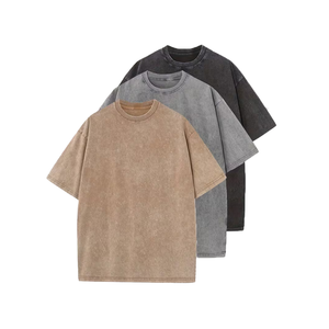 Top New Plain Blank Customized Logo Oversized Down Drop Shoulder T Shirt Heavyweight 100% Cotton Men's T-shirts Custom Logo - Product Image 6