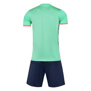 Conjunto de Camiseta y Pantalones Cortos de Fútbol Personalizados para Hombre, Degradado Verde Naranja, Cuello en V, Manga Corta, Poliéster que Absorbe la Humedad, Ropa de Verano - Product Image 2