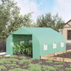 Invernadero Portátil Tipo Túnel para Exteriores de 11.5 x 10 x 7 Pies, Verde Oscuro con Ventanas para Jardines - Product Image 1