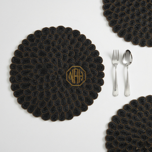 Luxury <b>Beaded</b> Table Mats Handcrafted <b>Beaded</b> Colorful Decorative Satin Fabric Table Mats <b>Beaded</b> <b>Placemats</b> Bulk Supply for Event - Product Image 3