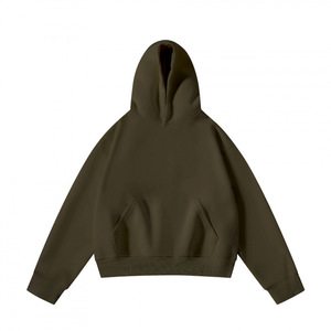 Sudadera con Capucha Unisex Extra Grande, Color Sólido, Informal, Tejida, Manga Regular, Diseño con Bolsillos, Ropa de Otoño - Product Image 3